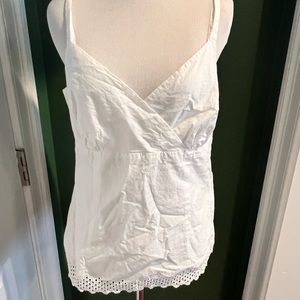 Loft white side zip top